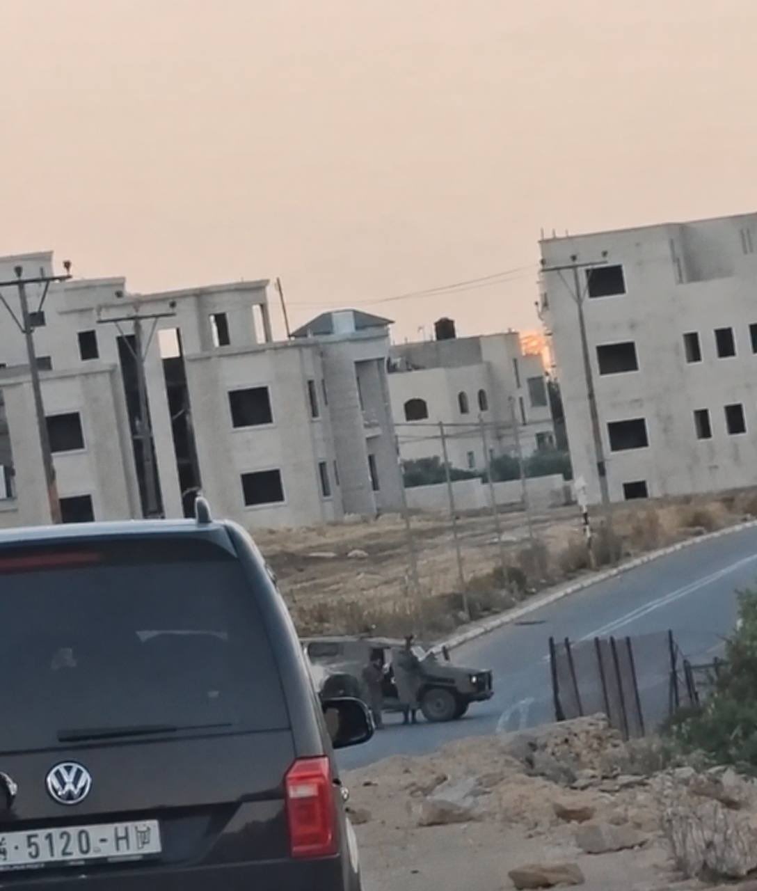 Thumbnail preview image for the video titled: Israeli forces continue to close the western entrance to the village of Al-Mughayyir