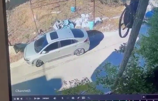 Thumbnail preview image for the video titled: Settlers set fire to Palestinian vehicles during their attack on the village of Jit, east of Qalqilya