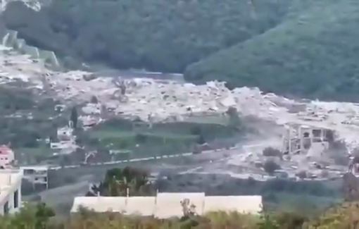 Thumbnail preview image for the video titled: Israeli vehicles conducting demolition operations in Beit Lif, South Lebanon