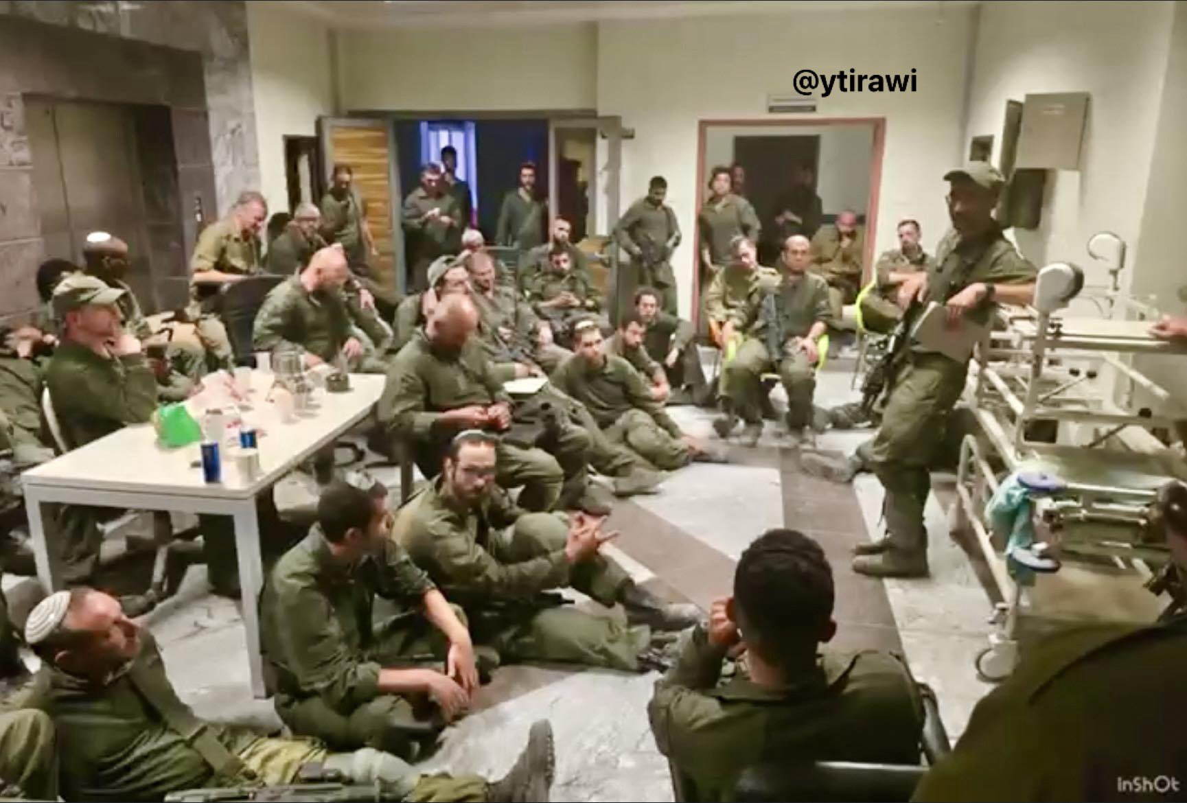 Thumbnail preview image for the video titled: IDF soldiers use Gaza's only cancer hospital as military base