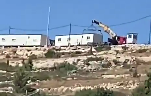 Thumbnail preview image for the video titled: New illegal settlement caravans surround Umm Safa in the Ramallah and al-Bireh Governorate