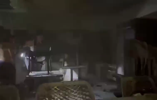 Thumbnail preview image for the video titled: Israeli settlers torched a Palestinian-owned cafeteria in the village of Al-Lubban al-Sharqiya