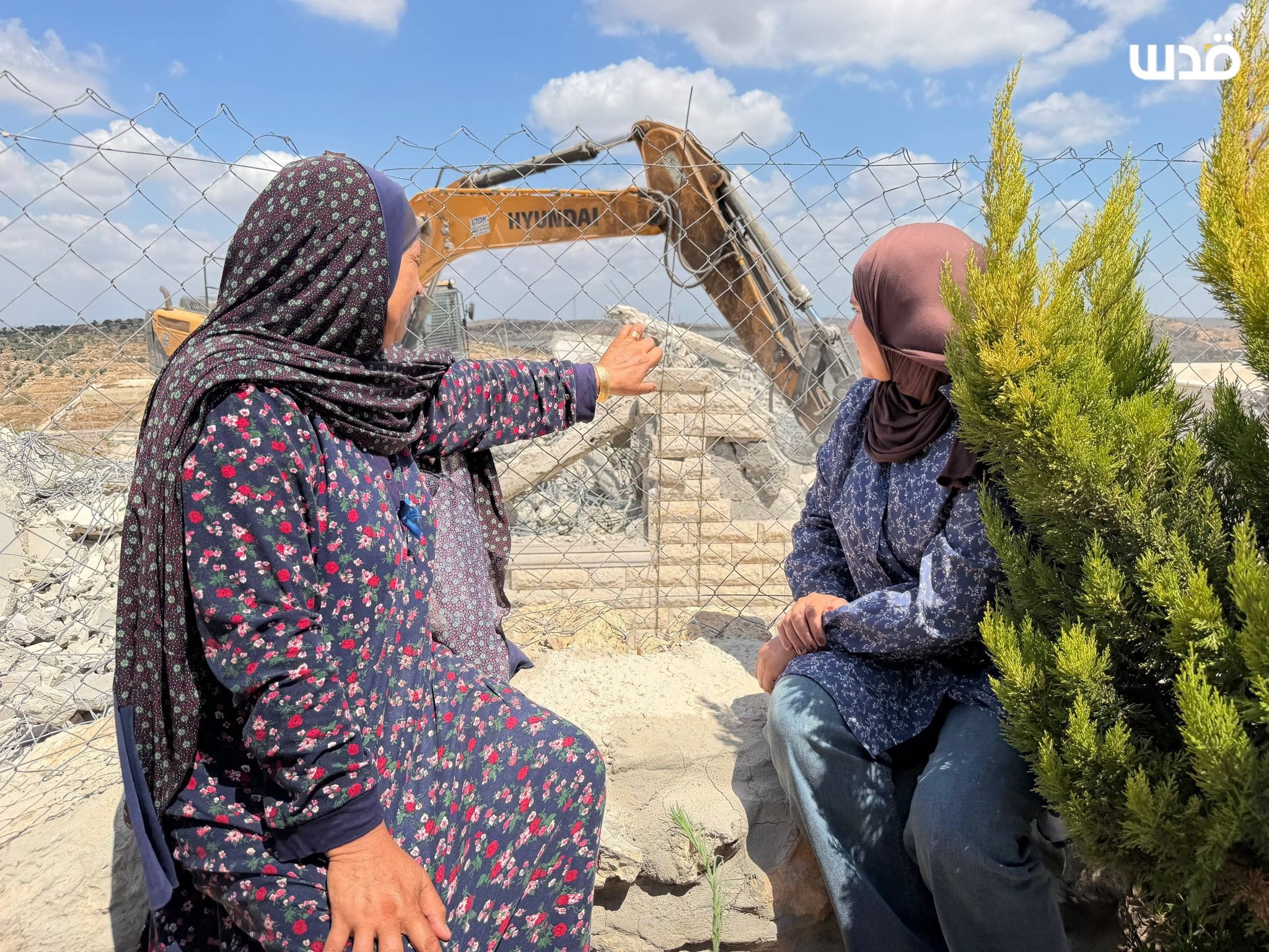 Thumbnail preview image for the video titled: A new Palestinian family was left homeless after Israeli bulldozers tore down their home in Idhna