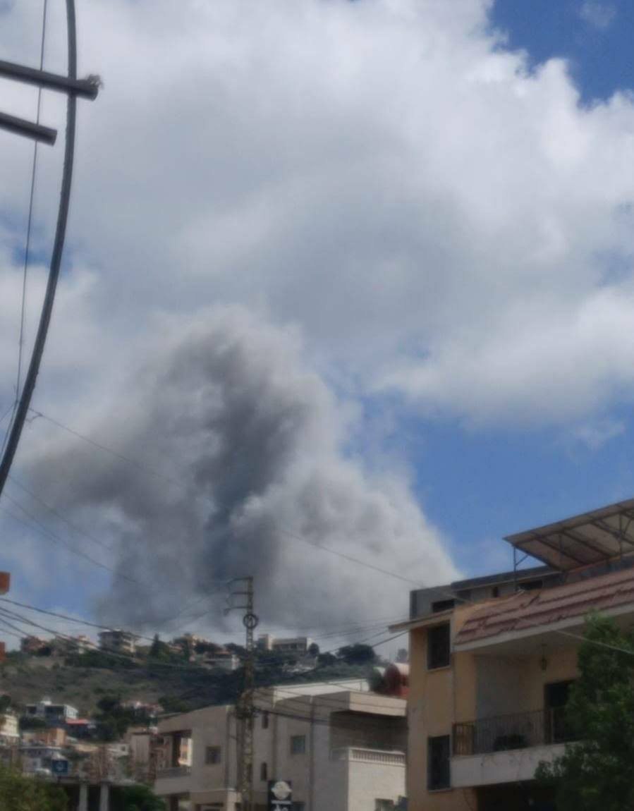 Thumbnail preview image for the video titled: Two Israeli airstrikes target Mansouri, in southern Lebanon