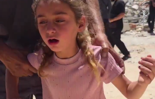 Thumbnail preview image for the video titled: Palestinians burst in tears after witnessing the Israeli excavators demolish their home in the area of Al-Deirat