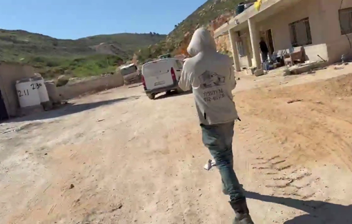 Thumbnail preview image for the video titled: Young Israeli settlers invading and terrorizing the Concrete factory workers in Taybeh