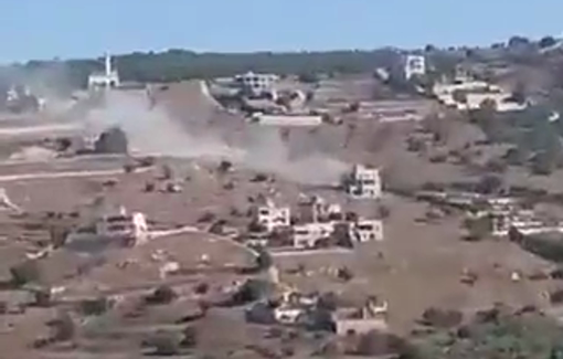Thumbnail preview image for the video titled: Israel is raining white phosphorus over Baraachit and Beit Yahoun in South Lebanon