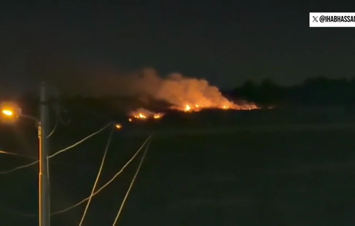 Thumbnail preview image for the video titled: Israeli settler set fire to fields in the village of Sinjil in the West Bank