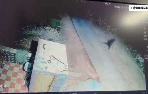 Thumbnail preview image for the video titled: CCTV footage shows dozens of Israeli settler storming the Palestinian village of Tuwani, before attacking Palestinian properties