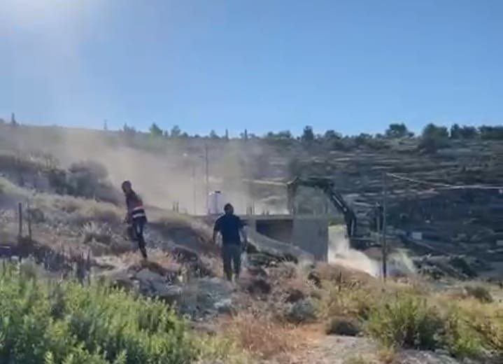 Thumbnail preview image for the video titled: Israeli forces invaded Nahalin village to carry out a widespread demolition campaign