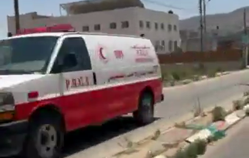 Thumbnail preview image for the video titled: The PRCS reported that two Palestinians were wounded by live ammunition in the abdomen by Israeli during a raid on Beit Furik