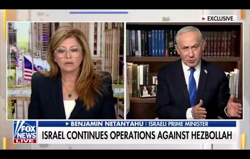 Thumbnail preview image for the video titled: Benjamin Netanyahu denies committing genocide in Gaza on Fox News