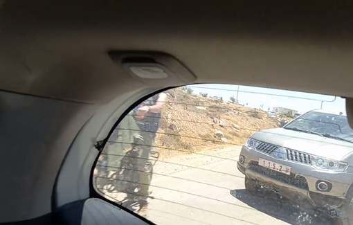 Thumbnail preview image for the video titled: Settler Shalom Zicherman and other from Mitzpe Yair outpost attacked activists protecting Palestinian communities in Masafer Yatta