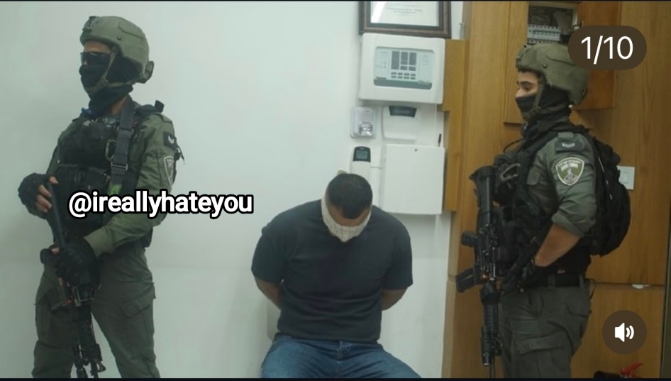 Thumbnail preview image for the video titled: IDF soldiers posing with Palestinian hostage to post on social media