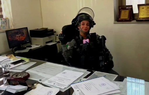 Thumbnail preview image for the video titled: Border Police soldier Meitar Dahan posted a video of her abducting a Palestinian teenager in the West Bank