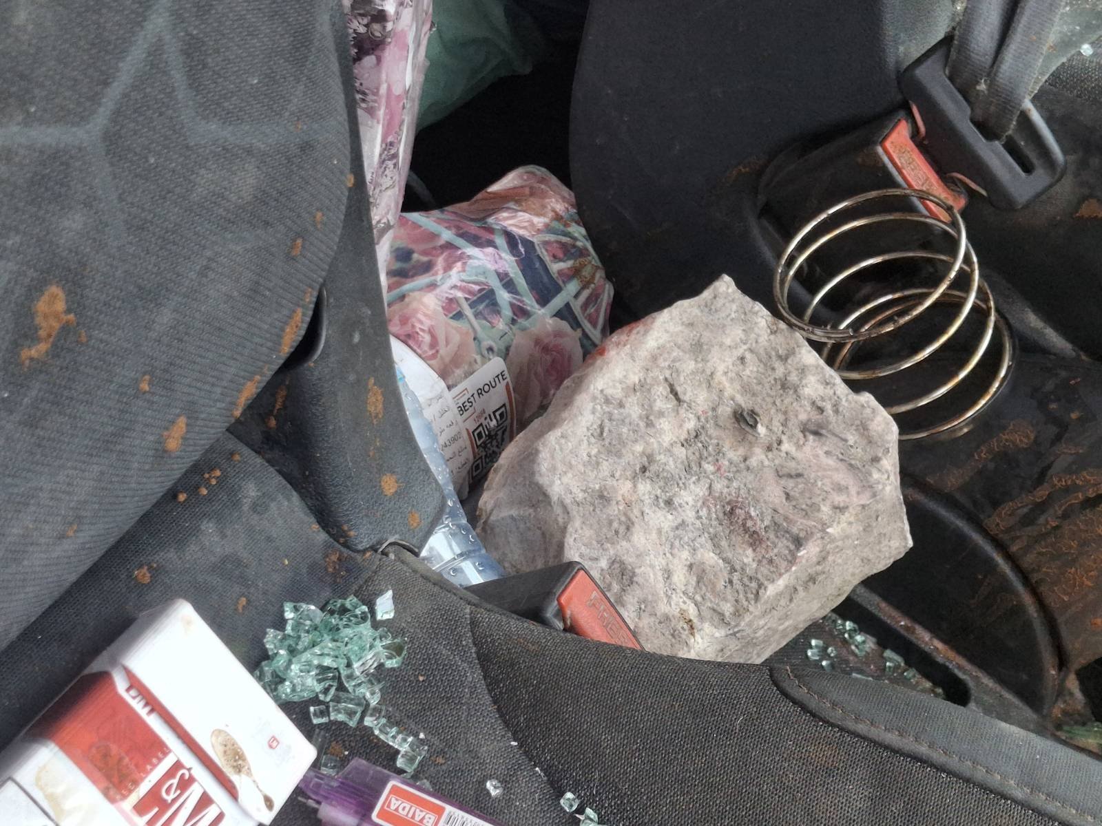 Thumbnail preview image for the video titled: A delivery guy from al Fawar refugee camp was attacked by settlers while driving near the village of Sh'ib al Butum