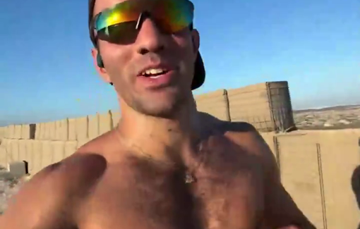 Thumbnail preview image for the video titled: IDF soldier having fun doing a marathon in "Gush Katif"