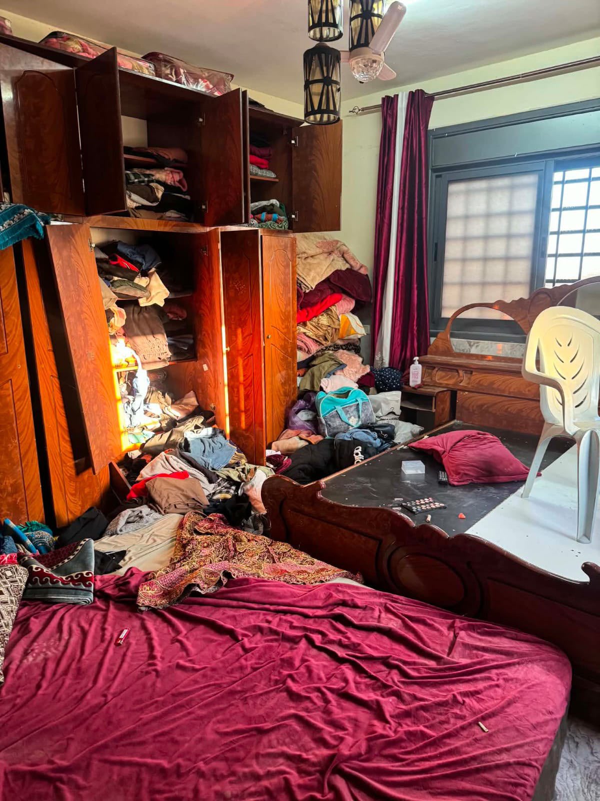Thumbnail preview image for the video titled: Palestinian property was damaged in homes in Qusra that were briefly occupied by Israeli soldiers