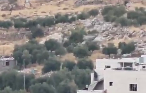 Thumbnail preview image for the video titled: Pogrom in Sa’ir in the occupied West Bank, opening fire on civilians, injuring a man and a girl, and running over another person