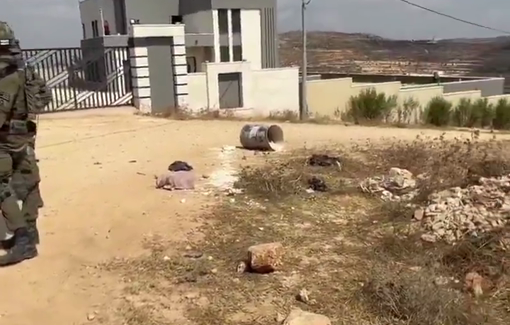 Thumbnail preview image for the video titled: Activists attempting to deliver food and water to the besieged family prevented by soldiers from reaching them