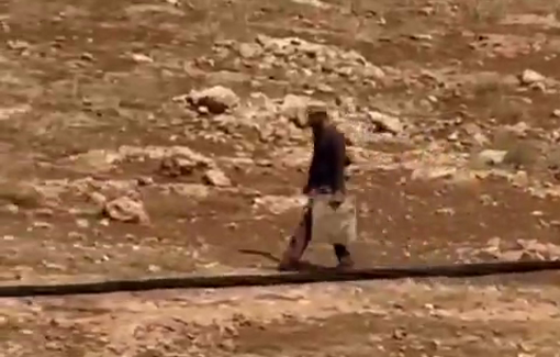 Thumbnail preview image for the video titled: The settler Noam Jackson took control of the water cistern in at-Tawil village