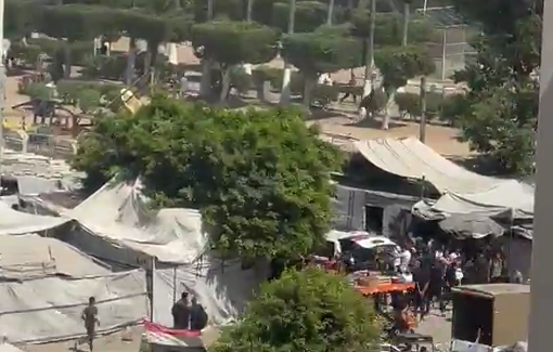 Thumbnail preview image for the video titled: Ambulances rush to massacre scene where Israel bombed police leadership