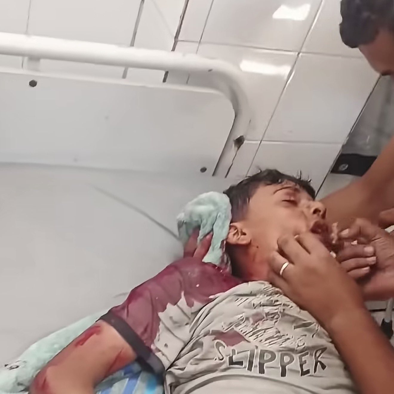 Thumbnail preview image for the video titled: Child shot and killed by Israeli gunfire on displacement camp