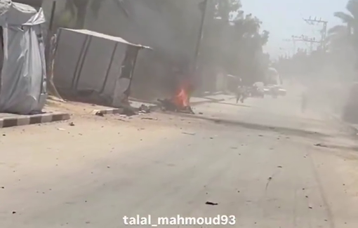 Thumbnail preview image for the video titled: Israeli drone struck and killed a man on motorcycle in central Gaza