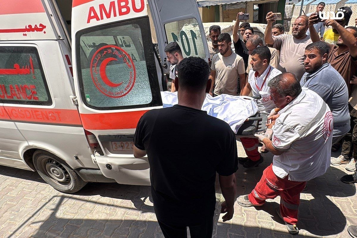 Thumbnail preview image for the video titled: Body of killed Palestinian taken to hospital after Israel bombed him at home