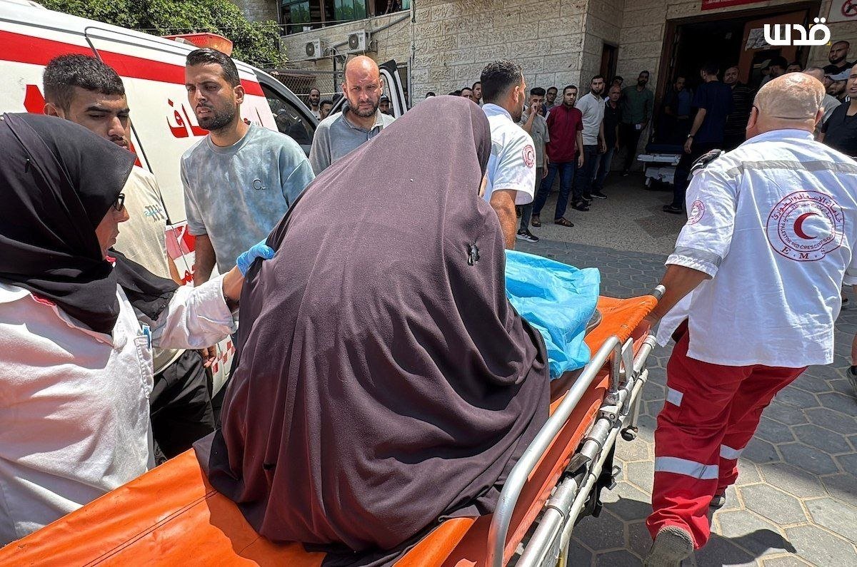 Thumbnail preview image for the video titled: Woman wounded in Israeli bombing of a house in Deir al-Balah
