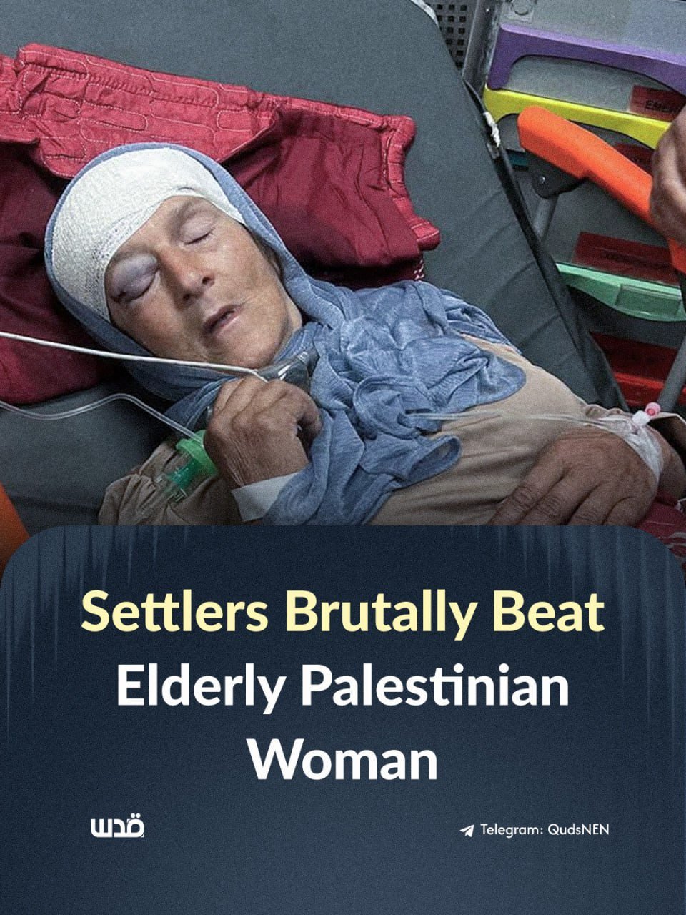 Thumbnail preview image for the video titled: Israeli settler brutally assaulted elderly Palestinian Fatima Muqattam and her husband, Wajih Hamdan,in Burqa