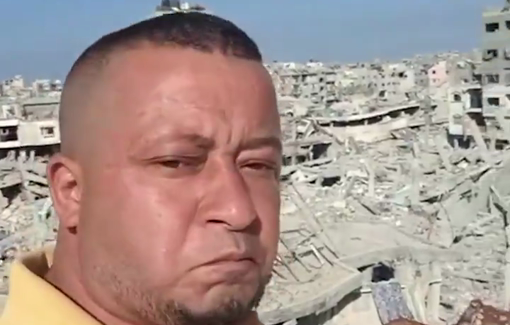 Thumbnail preview image for the video titled: Israeli soldier jokes about not having demolished enough buildings in Gaza