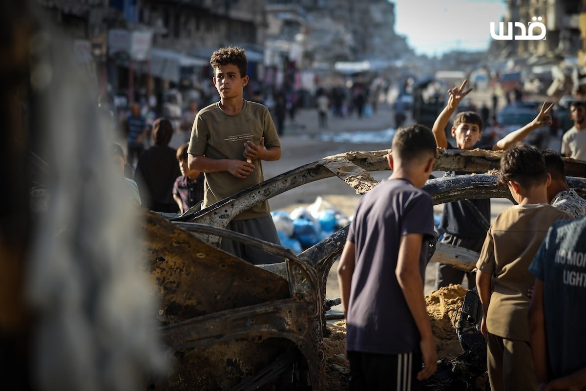 Thumbnail preview image for the video titled: Charred wreckage of car bombed in murderous Israeli airstrike