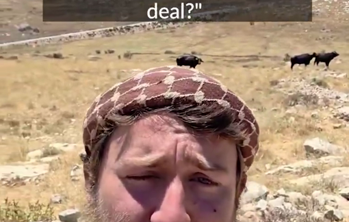Thumbnail preview image for the video titled: Settler Elkana Nahmani's call to fund his illegal farm near Deir Dibwan