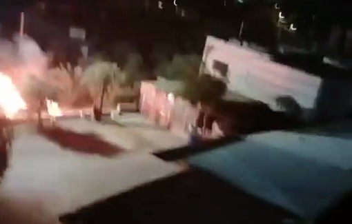 Thumbnail preview image for the video titled: Israeli gangs of settlers set fire to Palestinian vehicle in Al-Mughayyir
