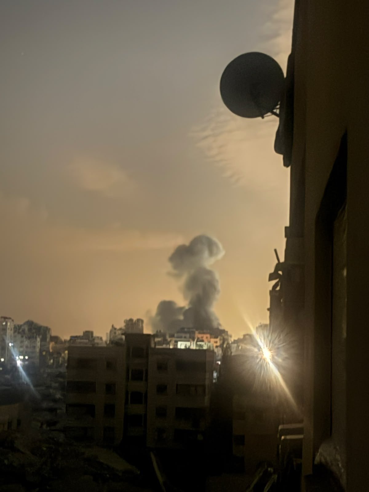 Thumbnail preview image for the video titled: Smoke rises after Israel bombed a residential building in western Gaza City