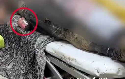 Thumbnail preview image for the video titled: Body of police officer killed by Israel in his tent in the 'safe zone'