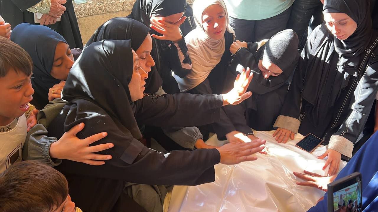 Thumbnail preview image for the video titled: Family bids farewell to police lieutenant killed by Israel in the "safe zone"