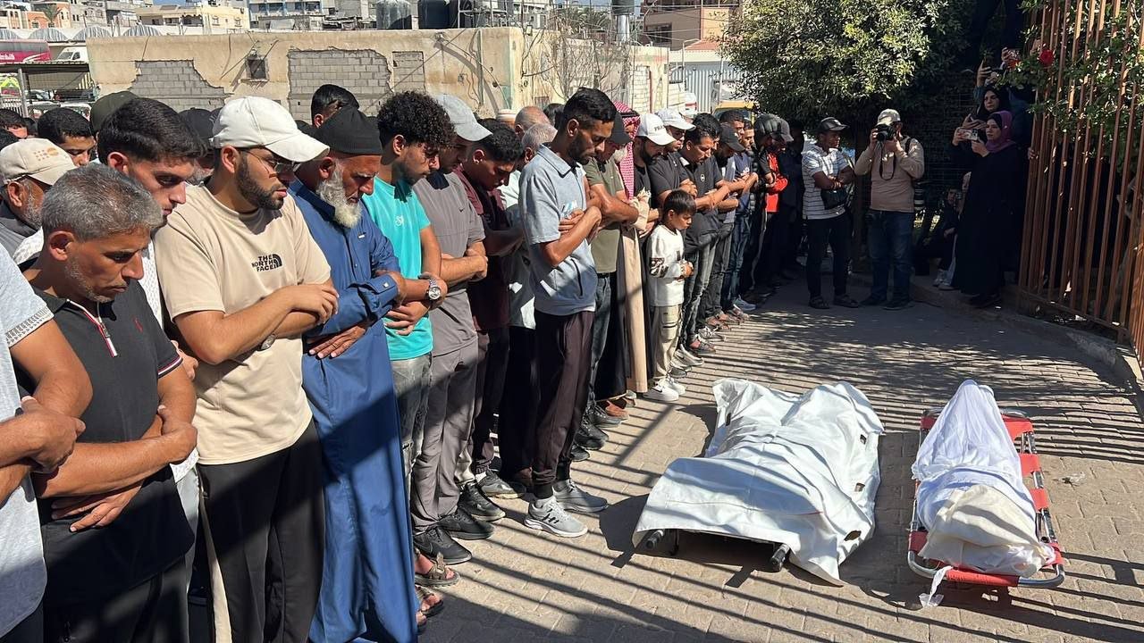 Thumbnail preview image for the video titled: Funeral prayer for police lieutenant killed by Israel in the "safe zone"