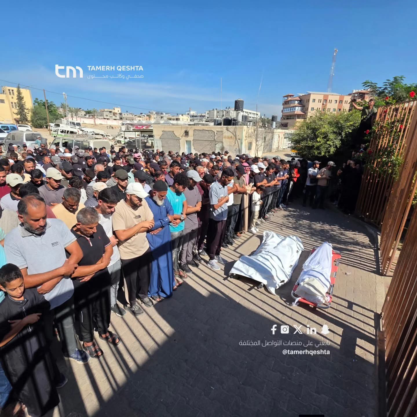 Thumbnail preview image for the video titled: Funeral prayer for police lieutenant killed by Israel in the "safe zone"