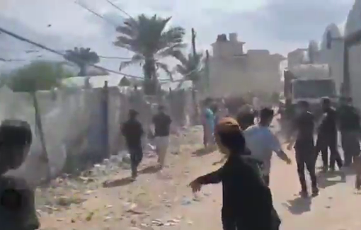 Thumbnail preview image for the video titled: First moments after deadly Israeli drone strike in Al--Mawasi