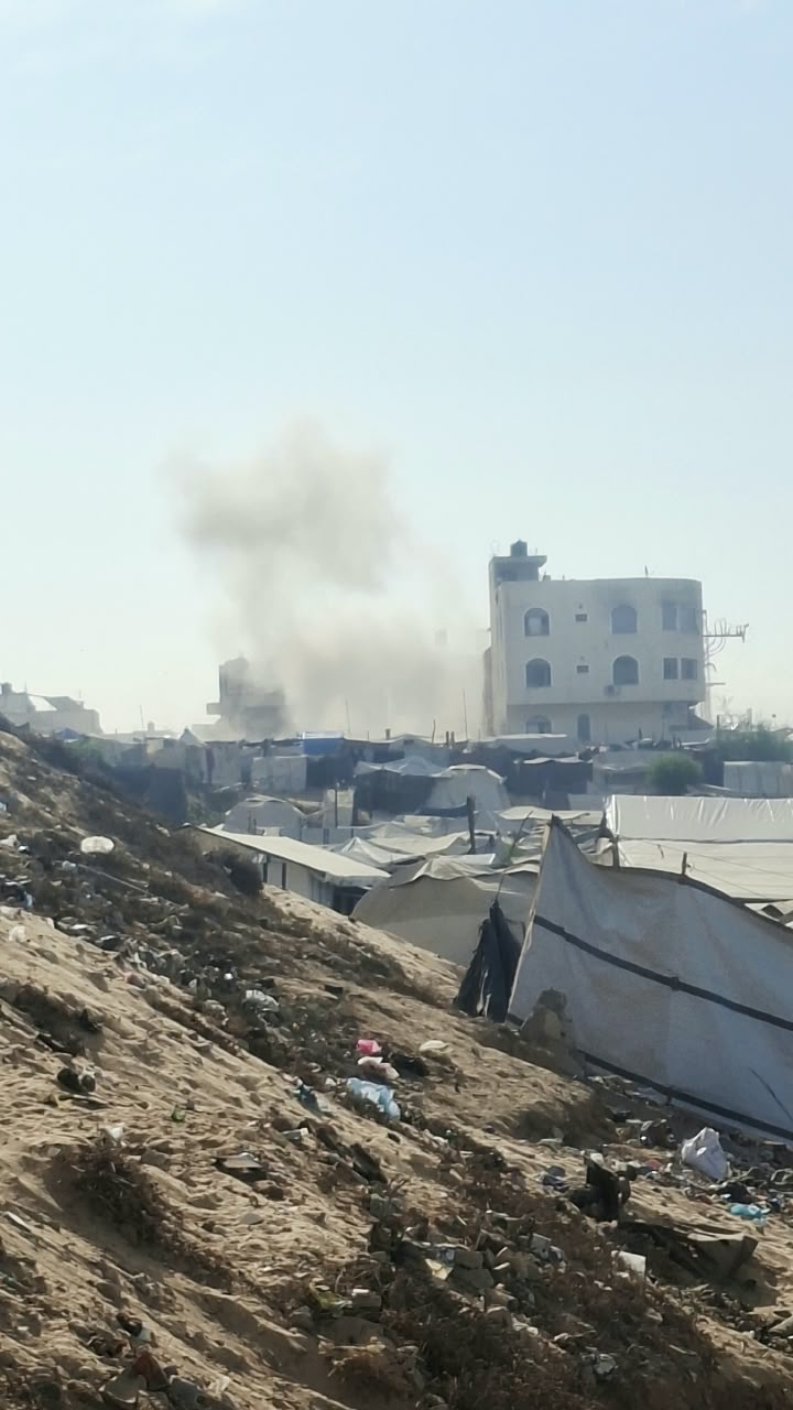 Thumbnail preview image for the video titled: Smoke plume rises after deadly Israeli drone strike near desalination center