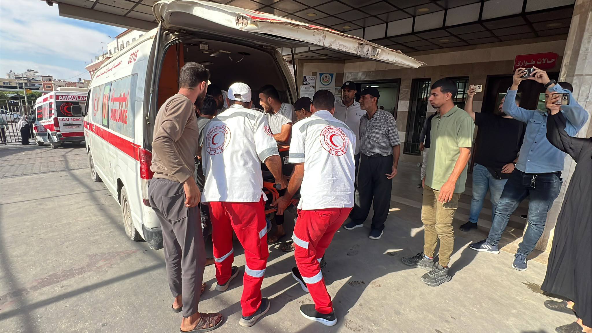 Thumbnail preview image for the video titled: Casualties from Israeli drone strike taken to hospital