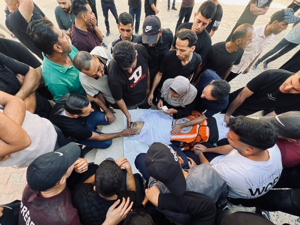 Thumbnail preview image for the video titled: Relatives and colleagues mourn Civil Defense member killed by Israel on October 7th 3rd anniversary