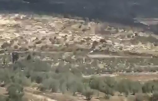 Thumbnail preview image for the video titled: Dozens of settler carried out a deadly pogrom in Ramin (Zone A) during the olive harvest