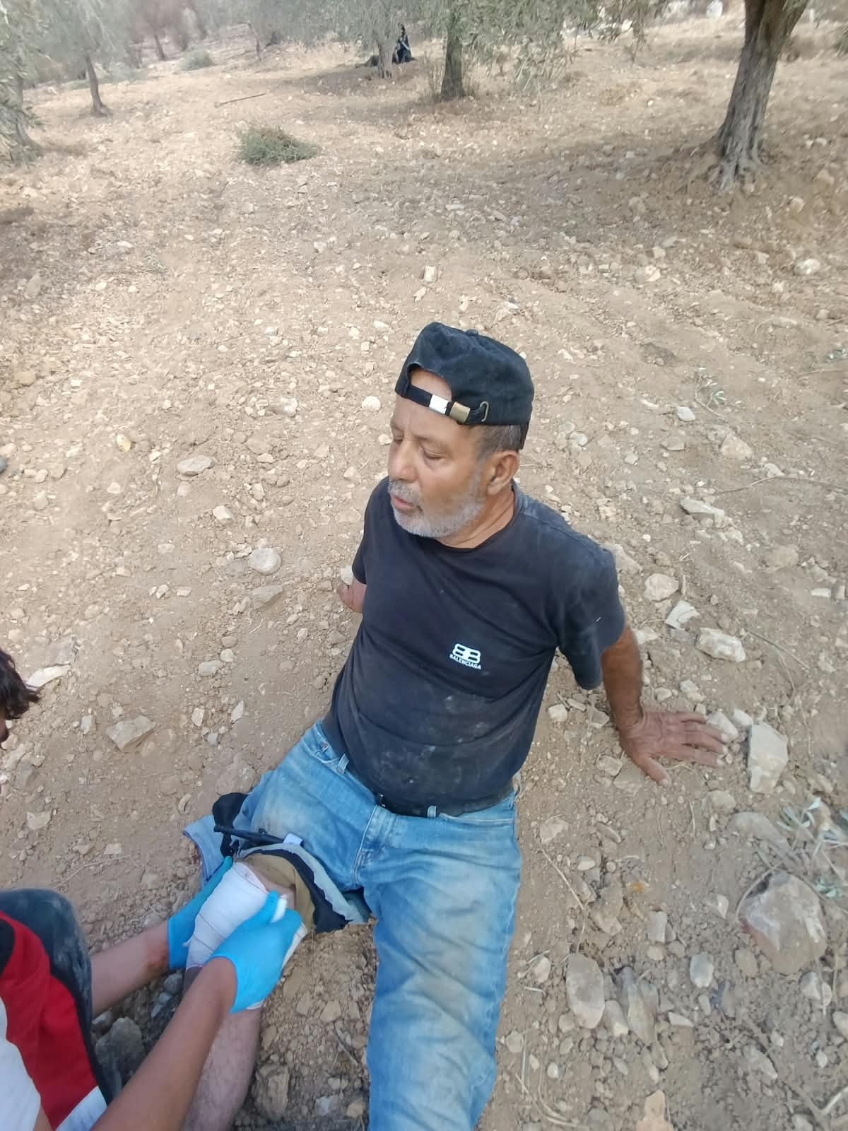 Thumbnail preview image for the video titled: 9 Palestinians injured in a pogrom by Israeli settler targeting farmers while harvesting olives in Ramin plain