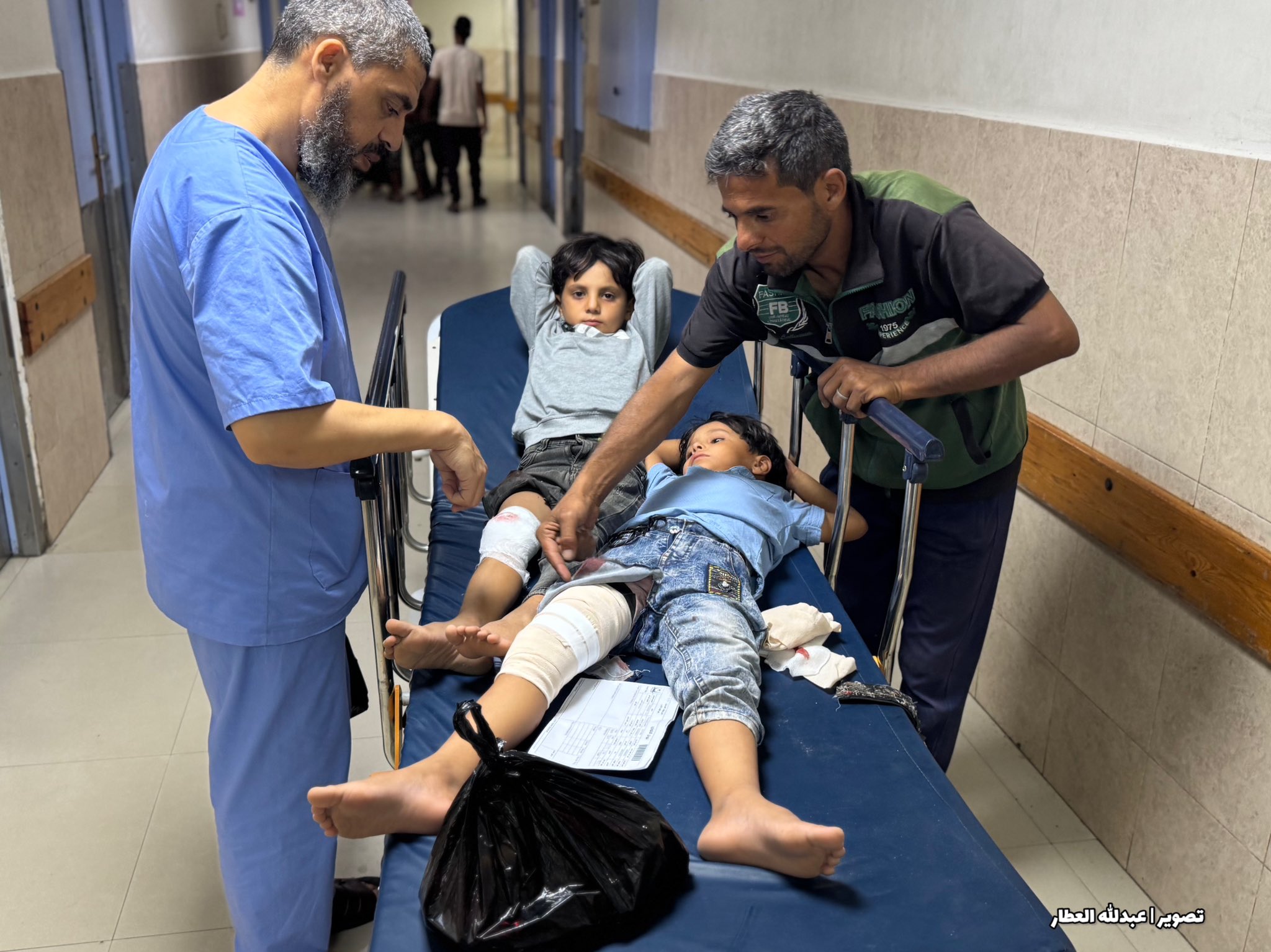 Thumbnail preview image for the video titled: Siblings Wasim and Amir Shorrab among 3 children injured by Israeli gunfire in Khan Younis