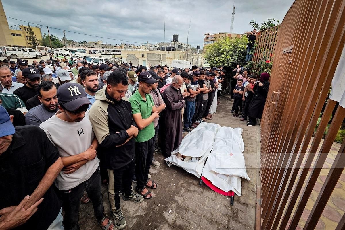 Thumbnail preview image for the video titled: Funeral prayer for Palestinians killed by Israeli strike in Rafah