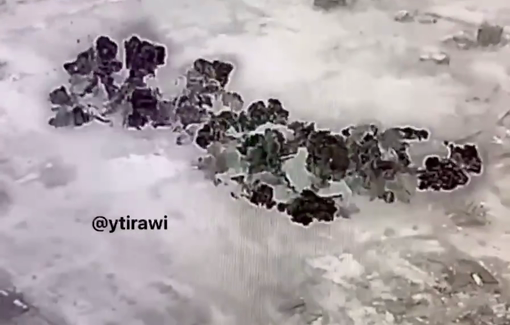 Thumbnail preview image for the video titled: Wanton massive destruction of 14 residential buildings in Rafah