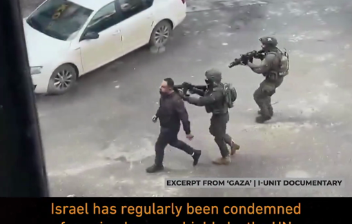 Thumbnail preview image for the video titled: Al Jazeera has uncovered evidence that the Israeli military is using Palestinian civilians as human shields in Gaza.